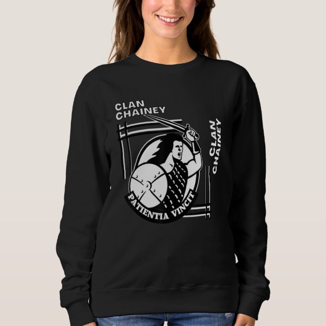 Sweatshirt Cheyne Clan Gaelic Motto Swordsman (Devant)