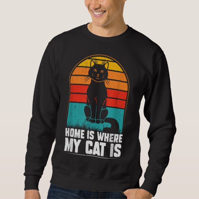 Sweatshirt Chez moi, mon chat est drôle, le pyjama de Noël (Devant)