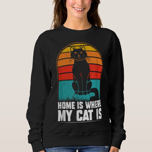 Sweatshirt Chez moi, mon chat est drôle, le pyjama de Noël (Devant)