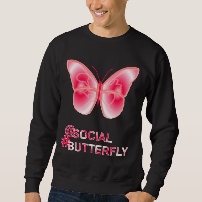 Sweatshirt Chez Social Hashtag Papillon (Devant)