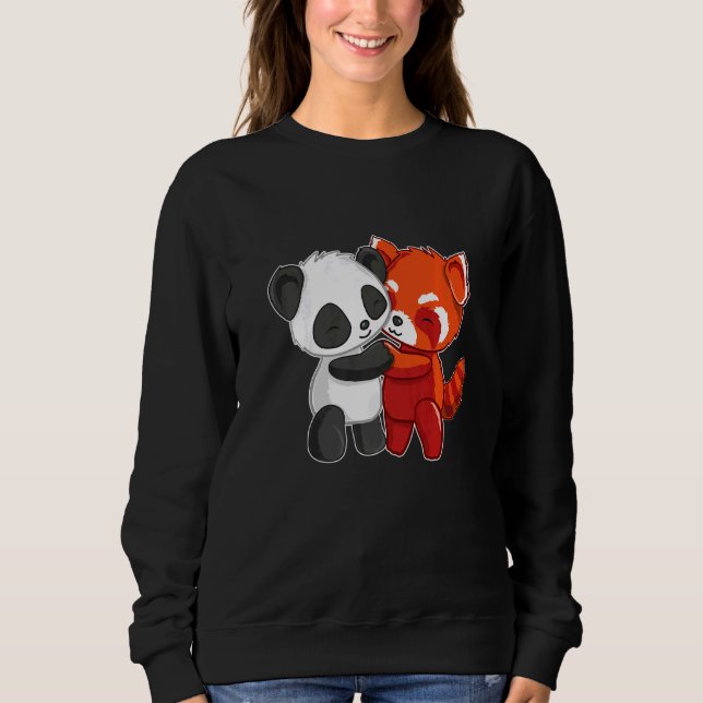 Sweatshirt Chibi Panda Enceintes Ours Rouge Panda Cute Enfant (Devant)