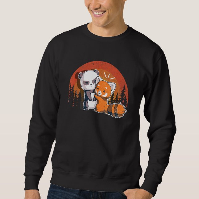Sweatshirt Chibi Panda Ours Hugs Rouge Panda - Enfants (Devant)