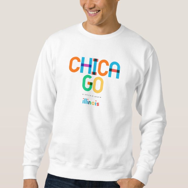 Sweatshirt Chicago Illinois Mid Century, Pop Art, (Devant)