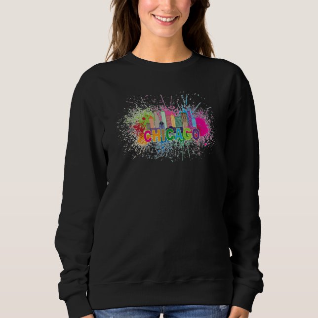 Sweatshirt Chicago Paint Splatter Southside Artist Chi Town S (Devant)