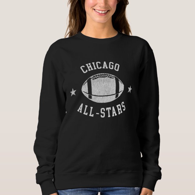 Sweatshirt Chicago Vintage All-Stars Football Retro 80s (Devant)
