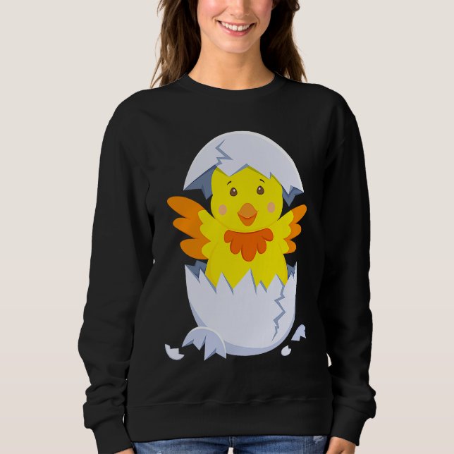 Sweatshirt Chick hatches out of egg chicken chick with egg sh (Devant)