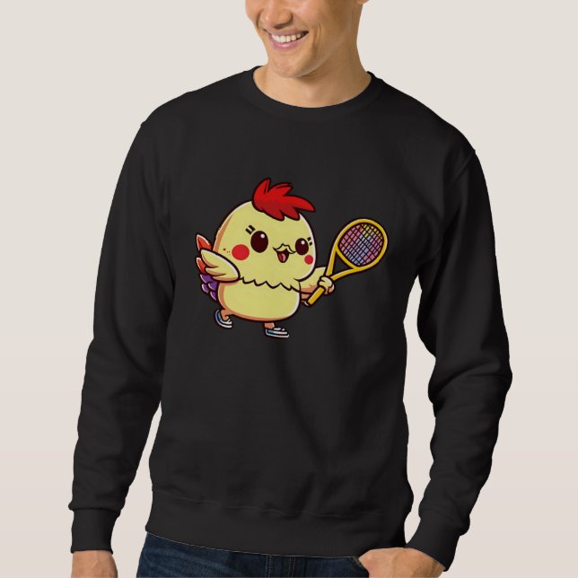 Sweatshirt Chick Playing Tennis Tennis Easter (Devant)