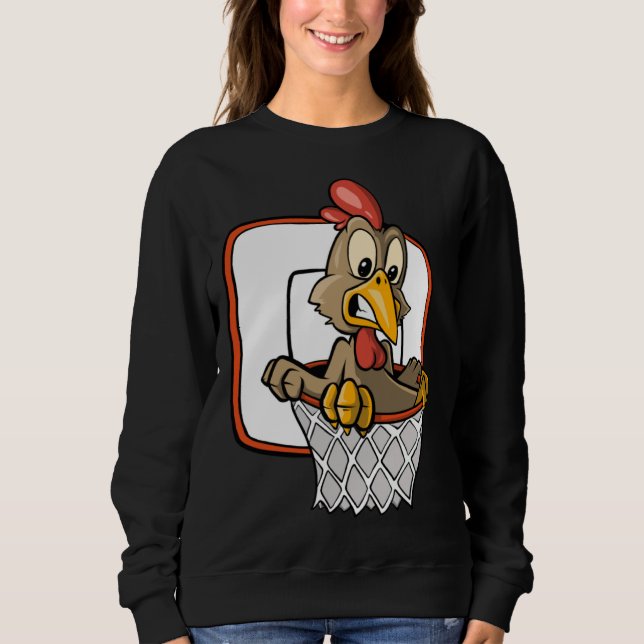 Sweatshirt Chicken Dunking Basketball (Devant)