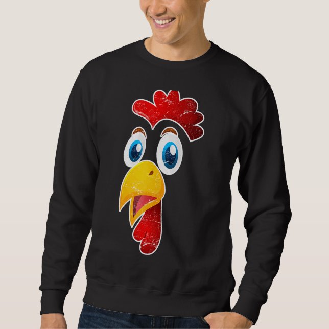 Sweatshirt Chicken Farmer Poulets Propriétaire Visage de poul (Devant)