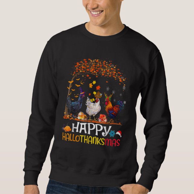 Sweatshirt Chicken Halloween Happy (Devant)