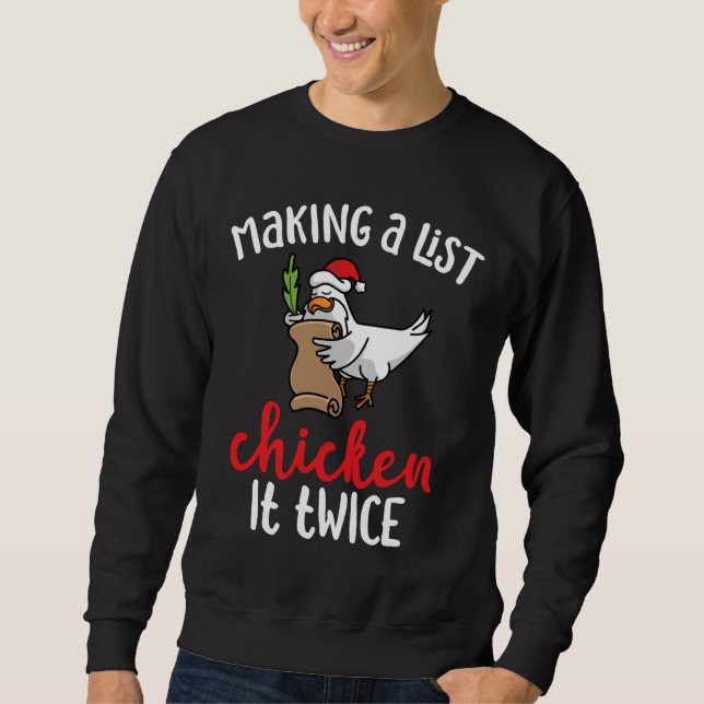 Sweatshirt Chicken It Deux Fois Chicken Design de Noël (Devant)