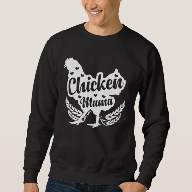 Sweatshirt Chicken Mom Loves Farming (Devant)