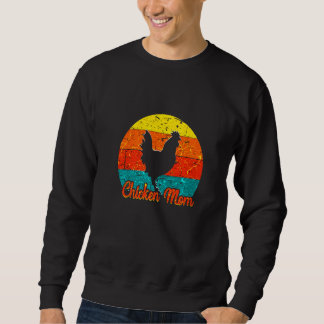Sweatshirt Chicken Mom Retro Vintage Sunset Farmer Mama Hen
