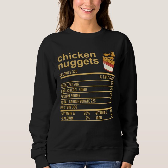 Sweatshirt Chicken Nuggets Nutrition Facts Apparel  Thanksgiv (Devant)