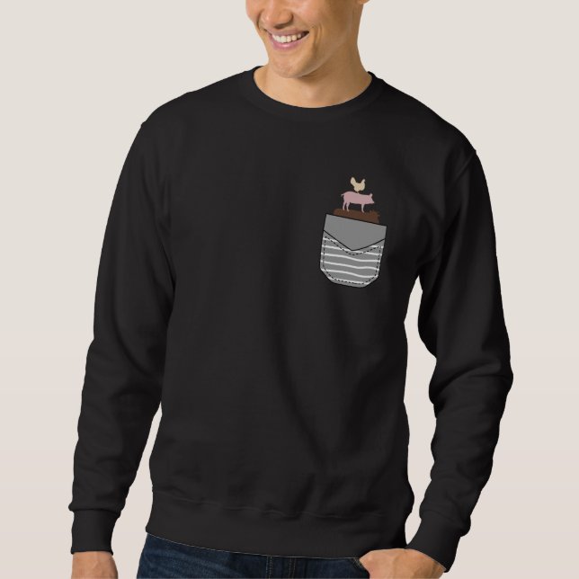 Sweatshirt Chicken Pig Cow Farm Animal In Pocket (Devant)