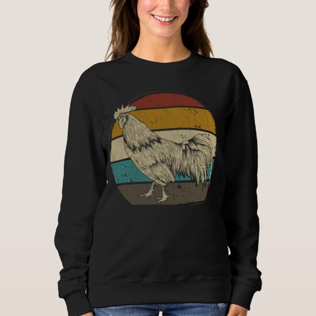 Sweatshirt Chicken retro Men Women Rooster Chicken   2 (Devant)