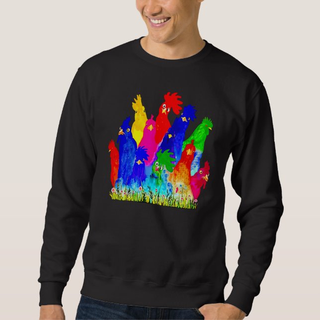 Sweatshirt Chicken Watercolor  For Men Women (Devant)