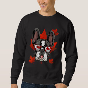 Sweatshirt Chien à chien de taureau canadien - Feuille d'érab