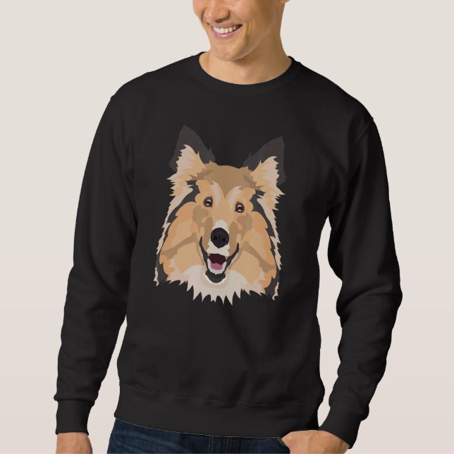 Sweatshirt Chien à chiens de mouton de Shetland souriant (Devant)