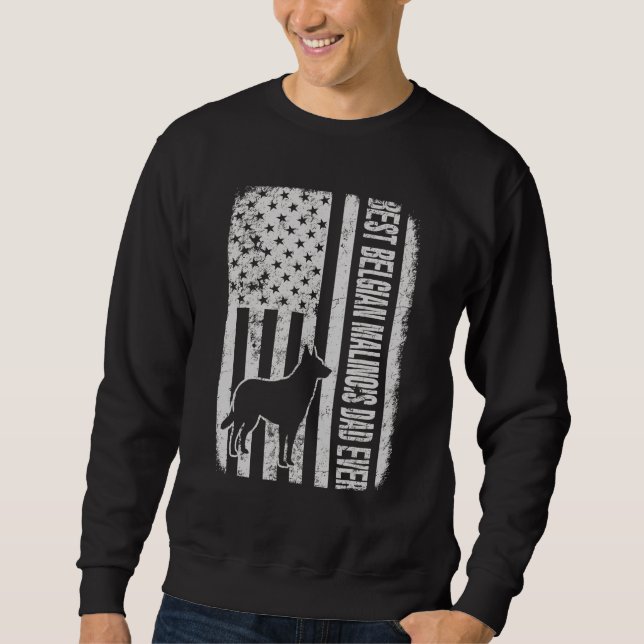 Sweatshirt Chien à drapeau américain malinois (Devant)