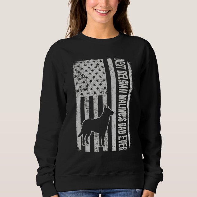Sweatshirt Chien à drapeau américain malinois (Devant)