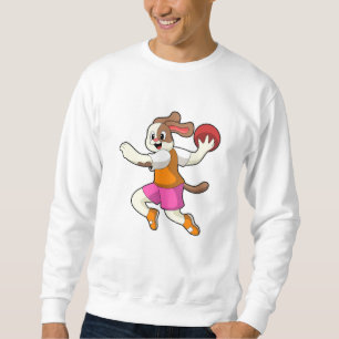 Sweatshirt Chien à Handball joueur avec Handball