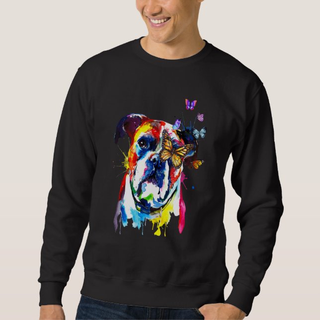 Sweatshirt Chien à papillons de splash (Devant)