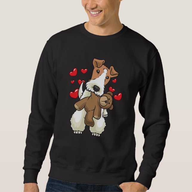 Sweatshirt Chien À poils durs Fox Terrier avec animal farci (Devant)