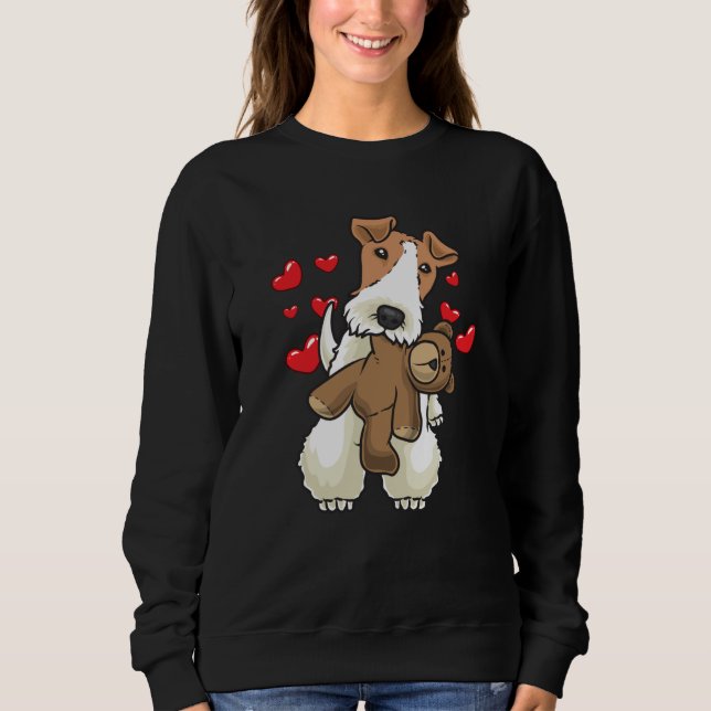 Sweatshirt Chien À poils durs Fox Terrier avec animal farci (Devant)