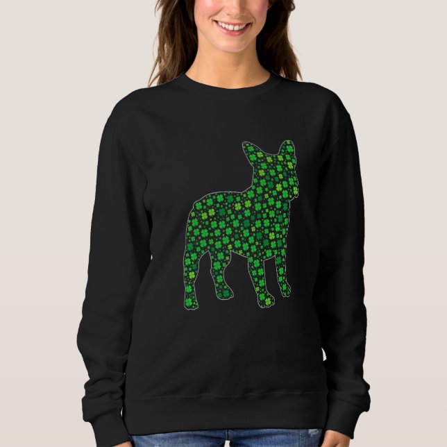 Sweatshirt Chien à taureaux français mignon Saint Patrick Chi (Devant)