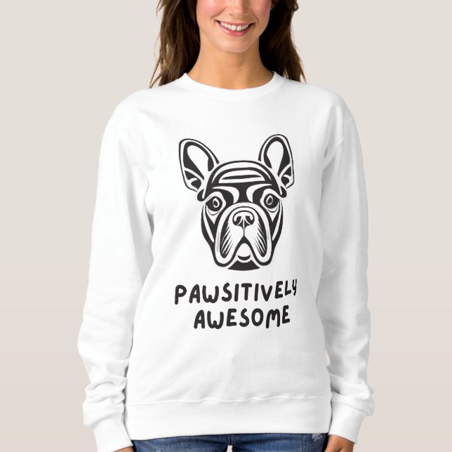 Sweatshirt Chien à tête blanche (Devant)