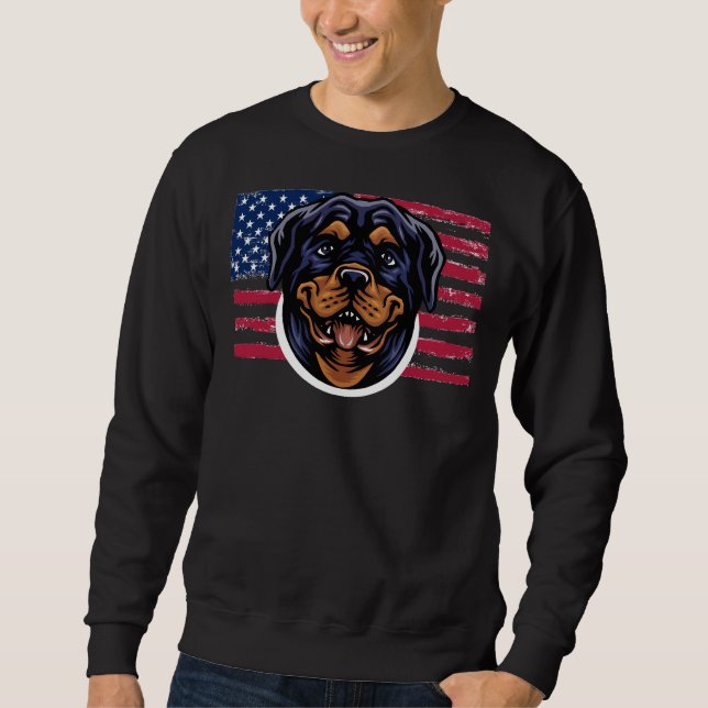 Sweatshirt Chien américain Rottweiler avec Arrière - plan A (Devant)
