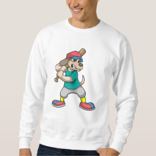 Sweatshirt Chien au baseball avec batte de baseball