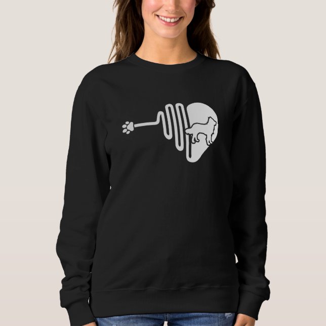Sweatshirt Chien Aussiepom Patte Battement de coeur Propriéta (Devant)