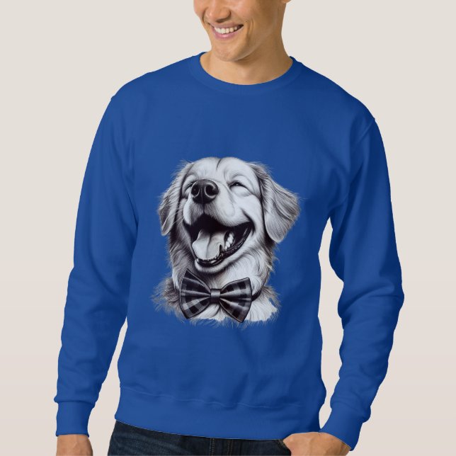Sweatshirt chien avec cravate arc rire (Devant)