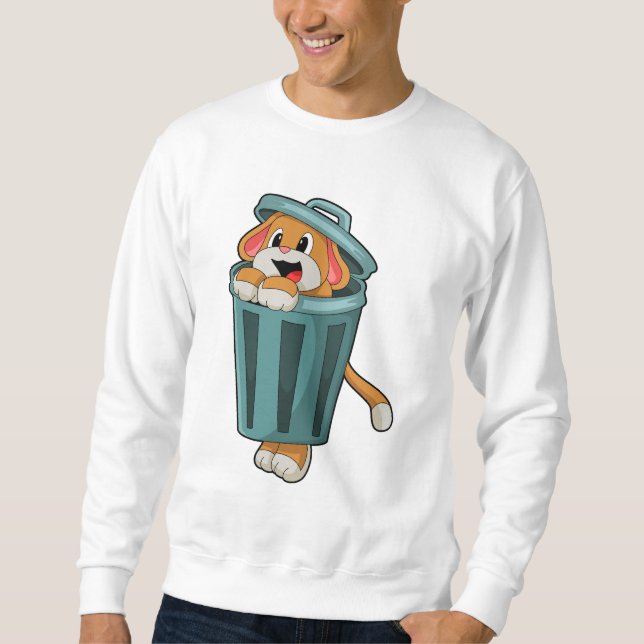 Sweatshirt Chien avec poubelle (Devant)