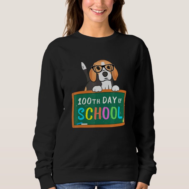 Sweatshirt Chien beagle 100e Jour De L'École Professeur Ide É (Devant)