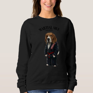 Sweatshirt Chien beagle Judo Karate Master En Judogi Noir 1