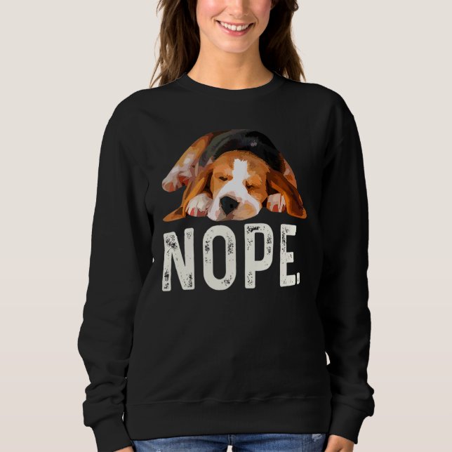 Sweatshirt Chien Beagle Nope Lazy (Devant)