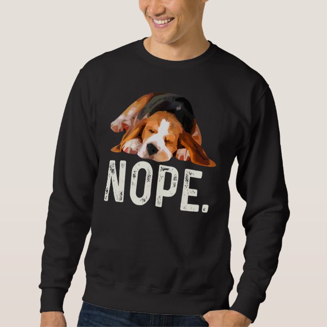 Sweatshirt Chien Beagle Nope Lazy (Devant)