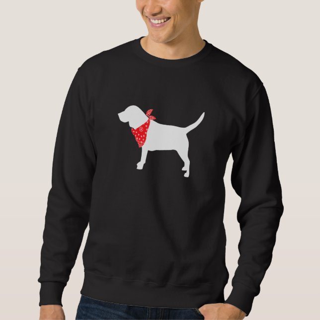 Sweatshirt Chien beagle portant une banane rouge (Devant)