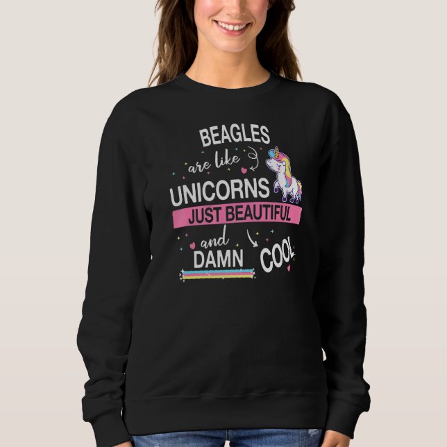 Sweatshirt Chien beagle Unicorn (Devant)