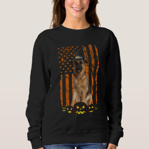 Sweatshirt Chien berger allemand Citrouille Drapeau américain
