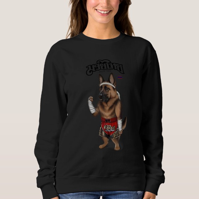 Sweatshirt Chien berger allemand comme Muay Thai Kick Boxe Ch (Devant)