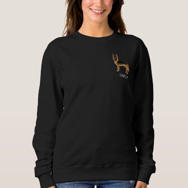 Sweatshirt Chien Berger Allemand Noir Et Tan Avec Texte Perso (Devant)