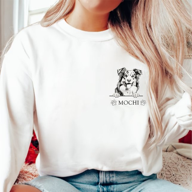 Sweatshirt Chien berger australien Dessin personnalisé à la m (Créateur téléchargé)