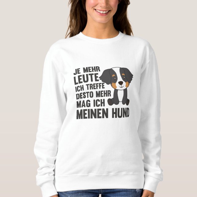 Sweatshirt Chien Bernese Mountain Dog n'aime pas les gens Chi (Devant)