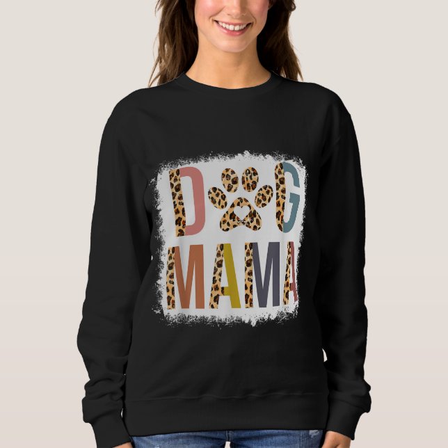 Sweatshirt Chien blanchi Mama Leopard & Boho Maman Vie Mères (Devant)