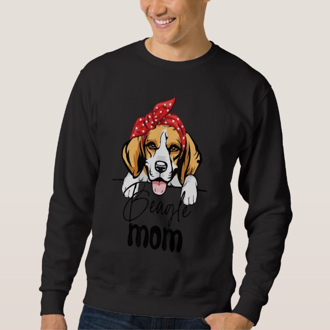 Sweatshirt Chien Bow mignonne Beagle Maman Fête des Mères (Devant)