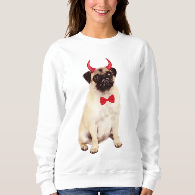 Sweatshirt Chien carlin À Halloween (Devant)